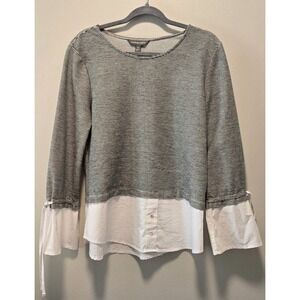 Alexander Jordan Striped Long Sleeve Top Size M –‎ Contrast White Hem & Cuffs